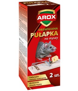 DREWNIANA PUŁAPKA ŁAPKA NA MYSZY AROX 2SZT