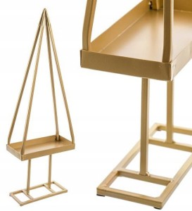 Świecznik Metalowy Złoty Choinka 60cm