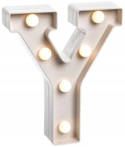Świecąca Litera LED Y Lampka Dekoracja 22,5 cm