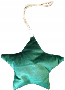 Zawieszka Pluszowa Gwiazdka Zielona Ozdoba 16 cm