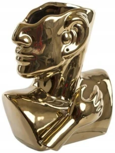 Osłonka Ceramiczna Głowa Złota Dekoracja 16,5 cm