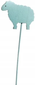 Baran Drewniany na Piku Niebieski Wielkanoc 30 cm