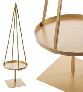 Świecznik Metalowy Złoty Choinka 64cm