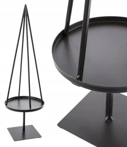 Świecznik Metalowy Czarny Choinka 64cm