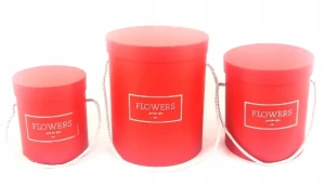 Flower Box Czerwone Pudełko Kwiaty 3 szt Dekoracja